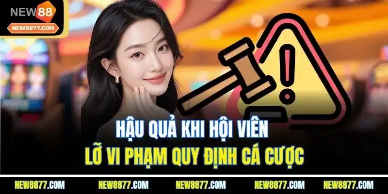 Điều Khoản Và Điều Kiện New88 - Công Bằng Cho Mọi Hội Viên 4 Hậu quả khi hội viên lỡ vi phạm quy định cá cược